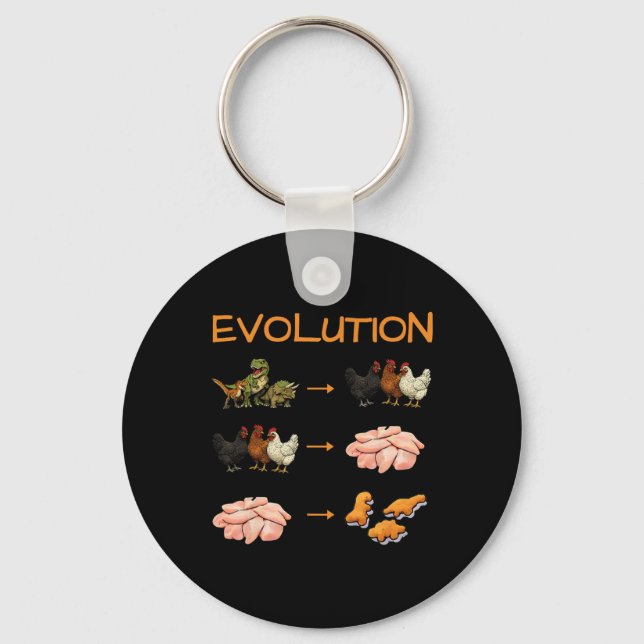 Porte-clés Graphique Nerd Meme Dino Évolution Drôle Hommes Fe (Recto)