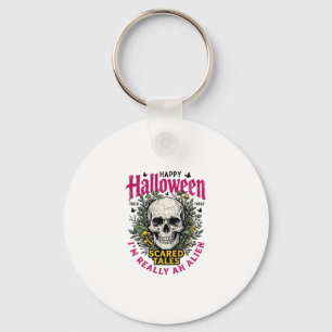 Porte-clés Graphisme d'alien crâne Halloween vintage pour T-s