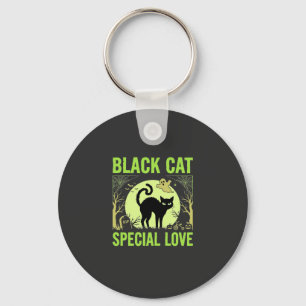 Porte-clés Graphisme d'amour spécial chat noir Halloween