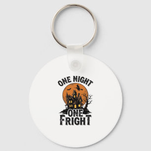 Porte-clés Graphisme de sorcière de lune de Halloween hanté v