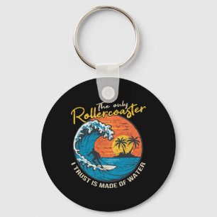 Porte-clés Graphisme de surf de grosse vague pour homme M