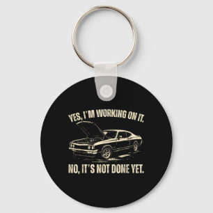 Porte-clés Graphisme de voiture drôle pour hommes Papa Fête d