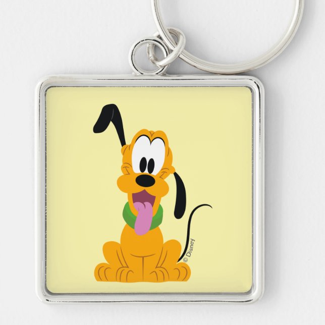 Porte-clés Graphisme joyeux de Pluto en chiot (Devant)