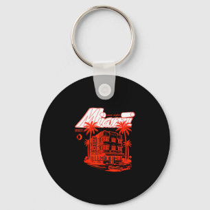 Porte-clés Graphisme nuits côtières rétro Miami - Art vintage