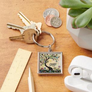 Porte-clés Grateful Tree Flowers amusant