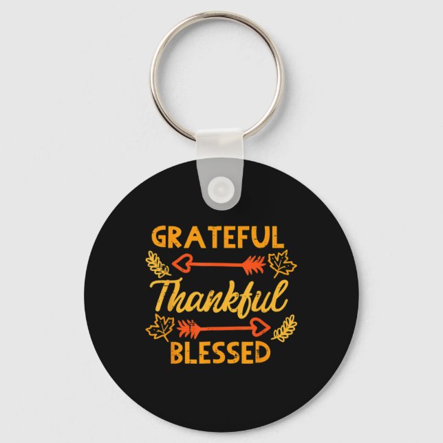 Porte-clés Gratuit Merci Blessé Automne Thanksgiving Automne (Recto)