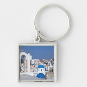 Porte-clés Grèce, Santorin. Clocher et dômes bleus de 2
