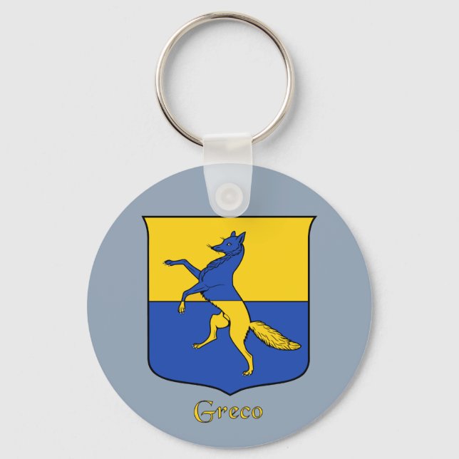 Porte-clés Greco Italien Nom de famille Bouclier historique (Recto)