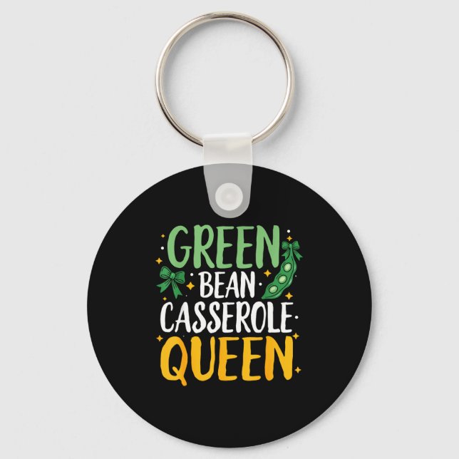 Porte-clés Green Bean Cerole Queen Kitchen Funny Thanksgiving (Recto)