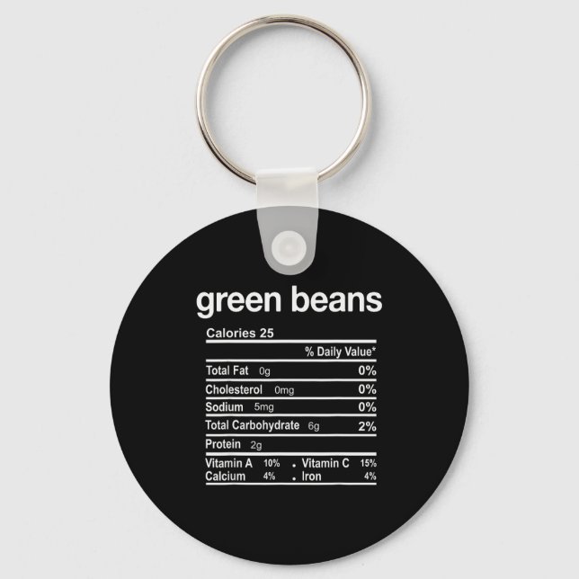 Porte-clés Green Beans Nutrition Facts Funny Thanksgiving Chr (Recto)