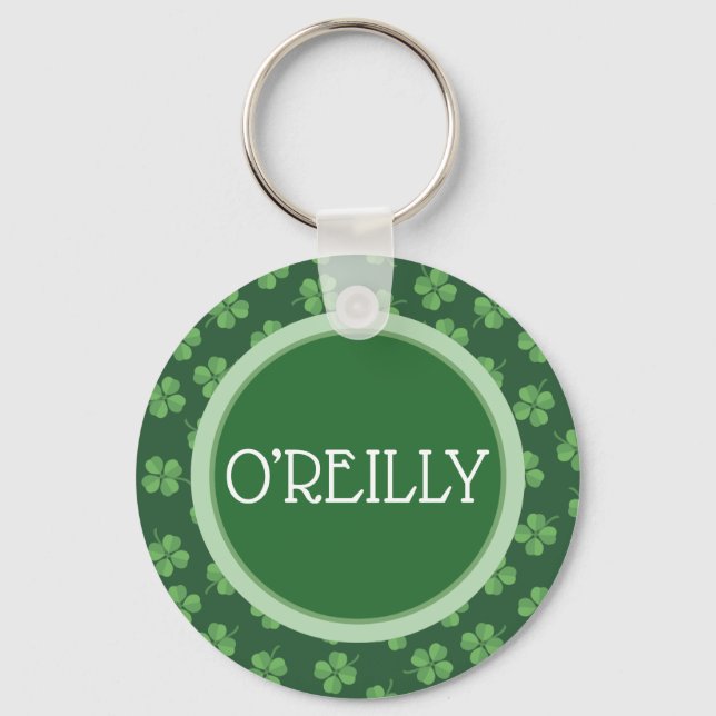 Porte-clés Green Celtic Irish Four Leafed Clovers St. Patrick (Recto)