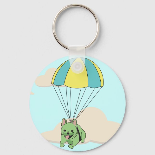 Porte-clés Green French Bulldog Parapluie Porte - clé (Recto)