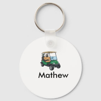 Porte-clés Green golf car name man sports boy gifts letter 