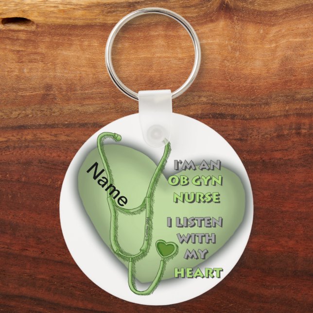 Porte-clés Green Heart ObGyn Nurse (Recto)