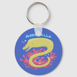 Porte-clés Green moray eel funny cartoon illustration
