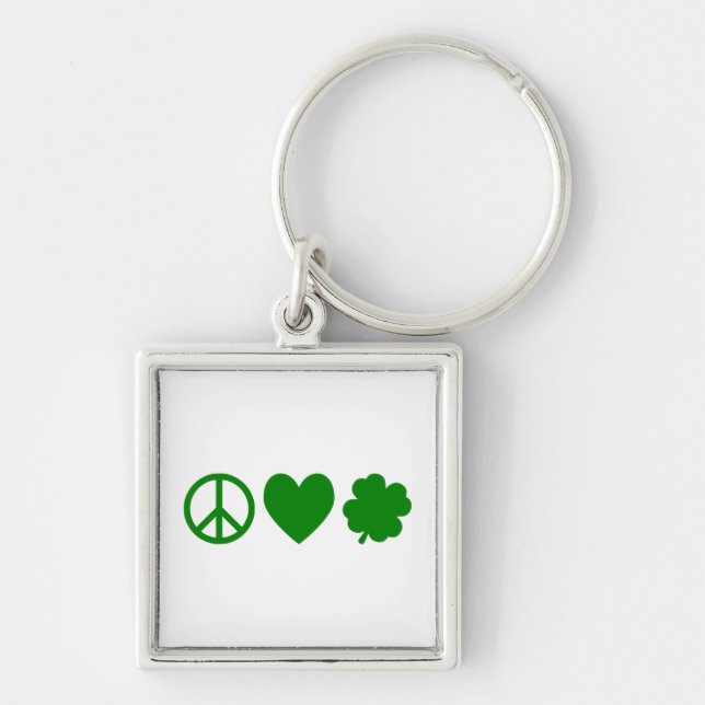 Porte-clés Green Peace Love & Shamrocks (Devant)