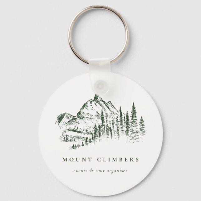 Porte-clés Green Pine Woods Mountain Sketch Escalade Camping (Recto)