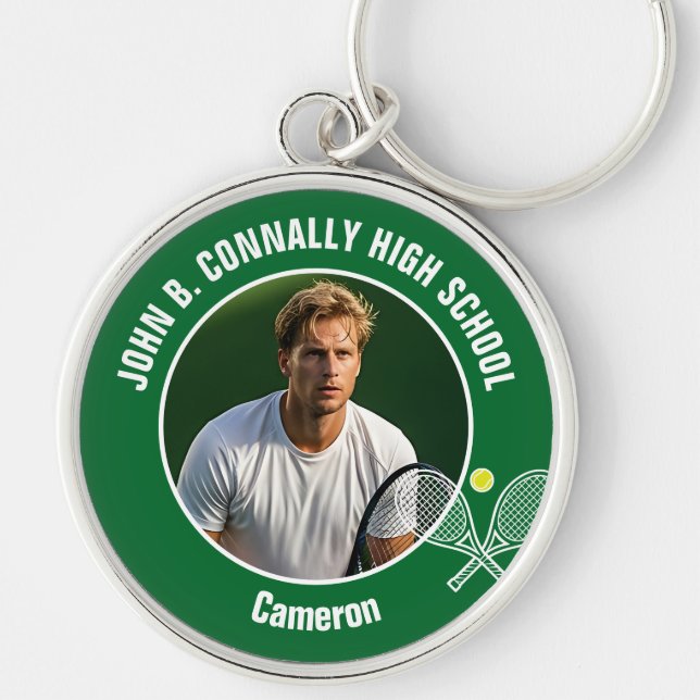 Porte-clés Green Tennis Player Photo High School Spirit (Devant)