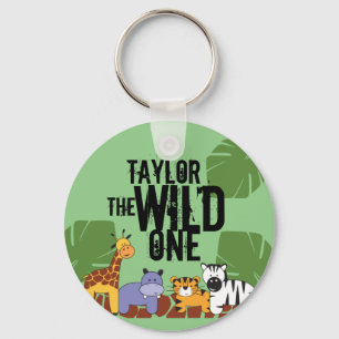 Porte-clés Green Wild One Safari Animaux Personnalisés