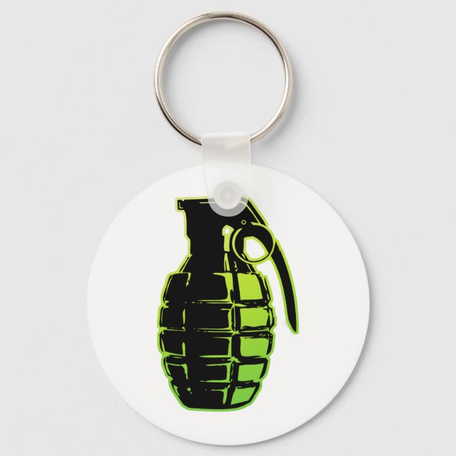 Porte-clés Grenade main - vert (Recto)