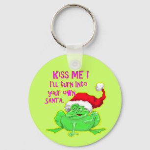 Porte-clés Grenouille avec chapeau de Père Noël Drôle de dire