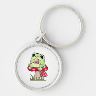 Porte-clés Grenouille Champignon Goblincore Mycologie Style C