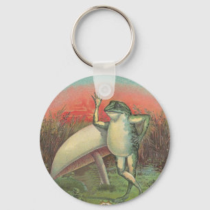 Porte-clés Grenouille et champignons