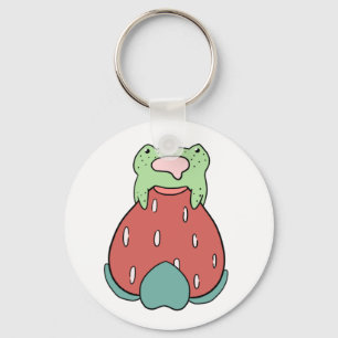 Porte-clés Grenouille Manger une fraise