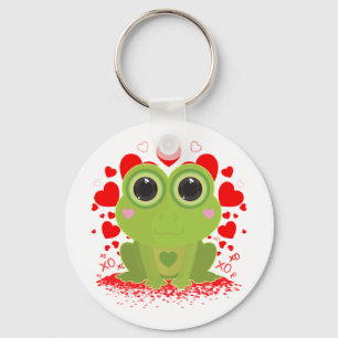 Porte-clés Grenouille Mignonne Kawaii Avec des Cœurs Animal d