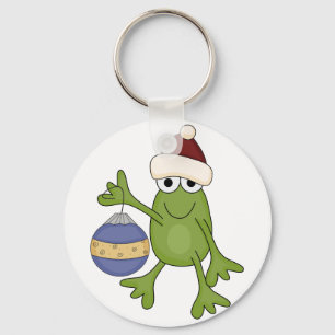 Porte-clés Grenouille père Noël avec tee-shirts et cadeaux