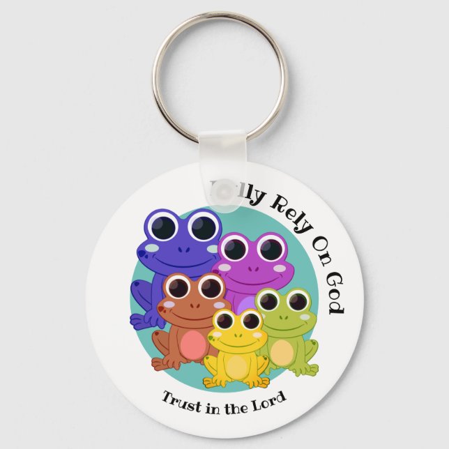 Porte-clés Grenouille Personnalisée PLEINEMENT COMPTER SUR DI (Recto)