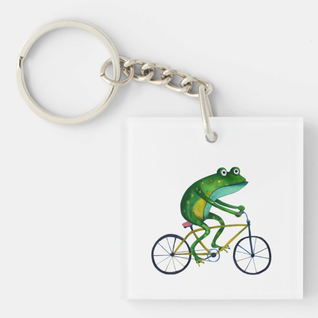 Porte-clés Grenouille Sur Vélo (Devant)