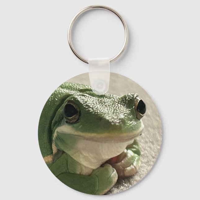 Porte-clés Grenouille verte à fleurs (Recto)