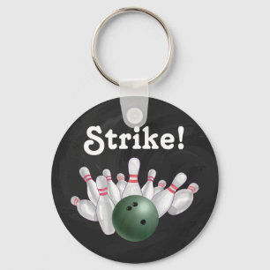 Porte-clés Grève ! Bal de Bowling vert avec Porte - clé de pi