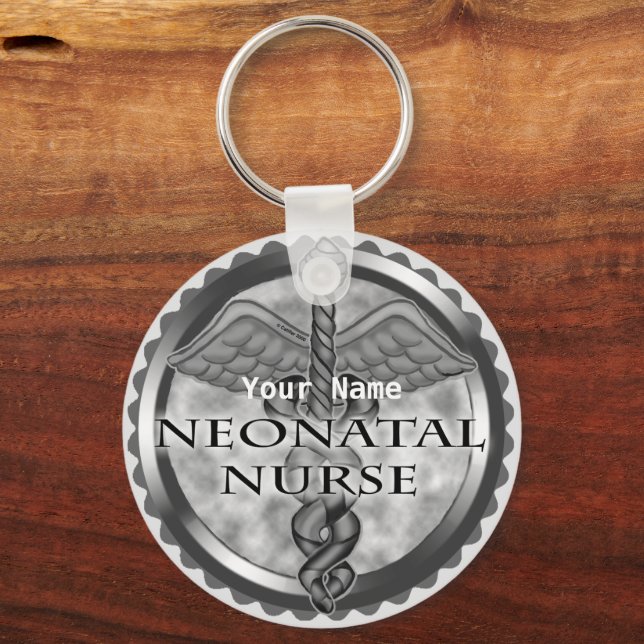 Porte-clés Grey caduceus Infirmière néonatale (Recto)