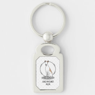 Porte-clés Greyhound Maman (blanc pâle) Mignonne Maman de chi