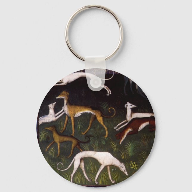 Porte-clés Greyhounds médiéval dans les bois profonds (Recto)