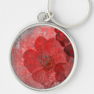 Porte-clés Gris rouge noir Grunge Digital Graphic Art Design