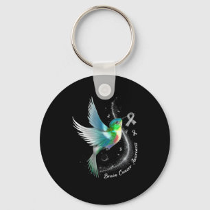 Porte-clés Gris Ruban Humminbird Cerveau Cancer Sensibilisati
