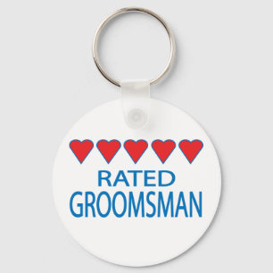 Porte-clés Groomsman de cinq coeurs