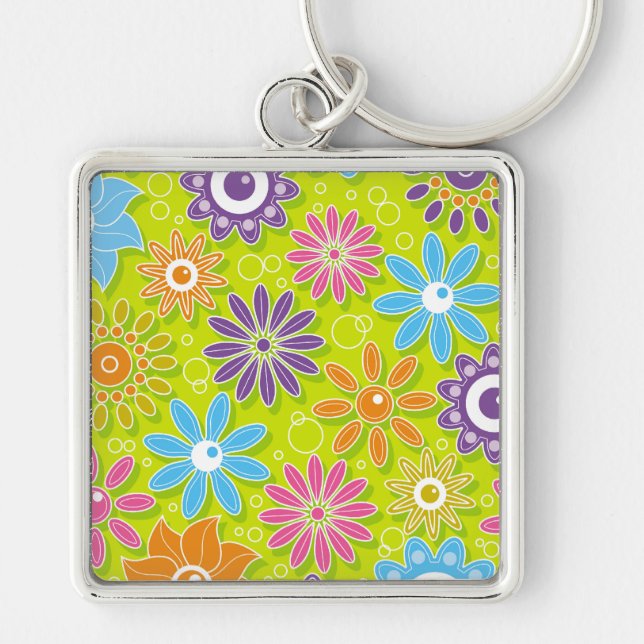 Porte-clés Groovy Fleur de Printemps Power (Devant)