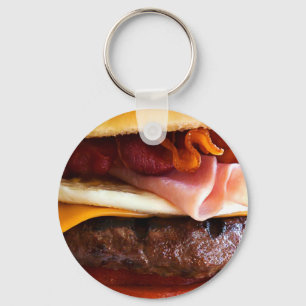 Porte-clés Gros hamburger drôle