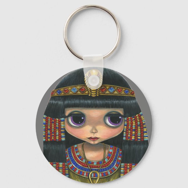 Porte-clés Gros Oeil Cléopâtre Fille Poupée mignonne (Recto)