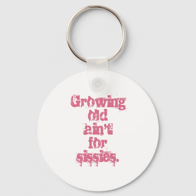 Porte-clés Growing Old Ain't for Sissies Lettres roses (Recto)