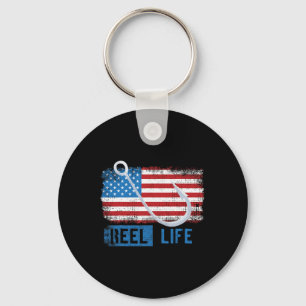 Porte-clés Grunge American Flag Fisherman Graphic