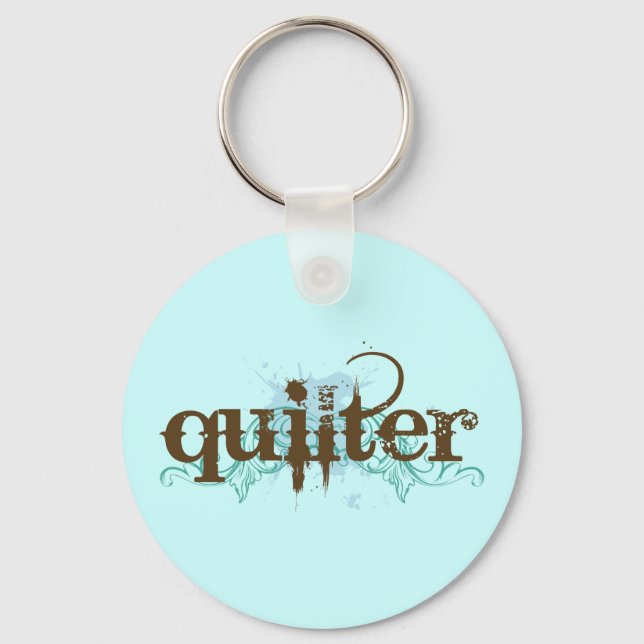 Porte-clés Grunge Blue Quilter Cadeau (Recto)