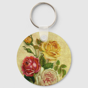 Porte-clés Grunge Rose vintage