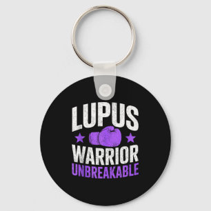 Porte-clés Guerrier du lupus ruban violet de sensibilisation