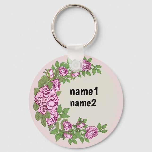 Porte-clés guirlande rose (Recto)