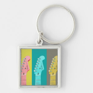 Porte-clés Guitar Girl modern pastel colorful music